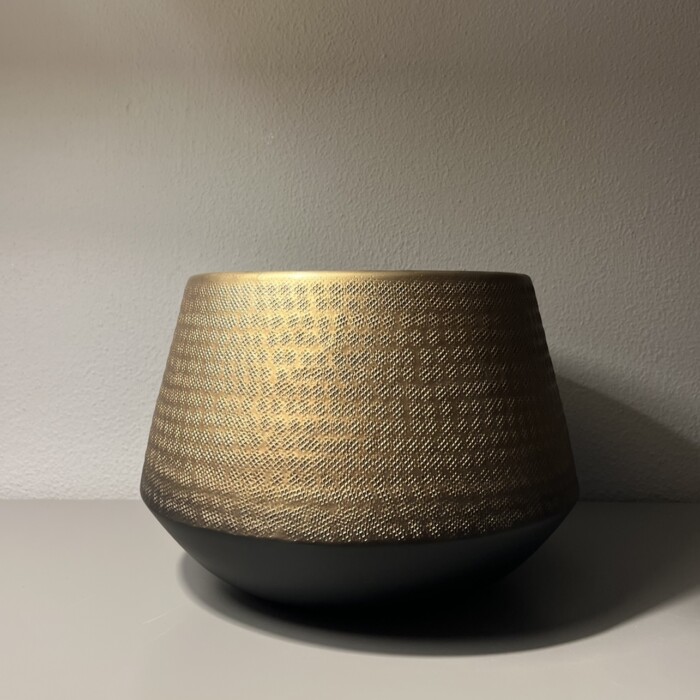 Cachepot nero/oro in metallo