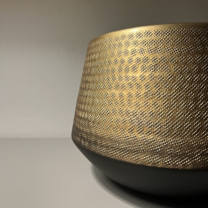 Cachepot nero/oro in metallo - immagine 4