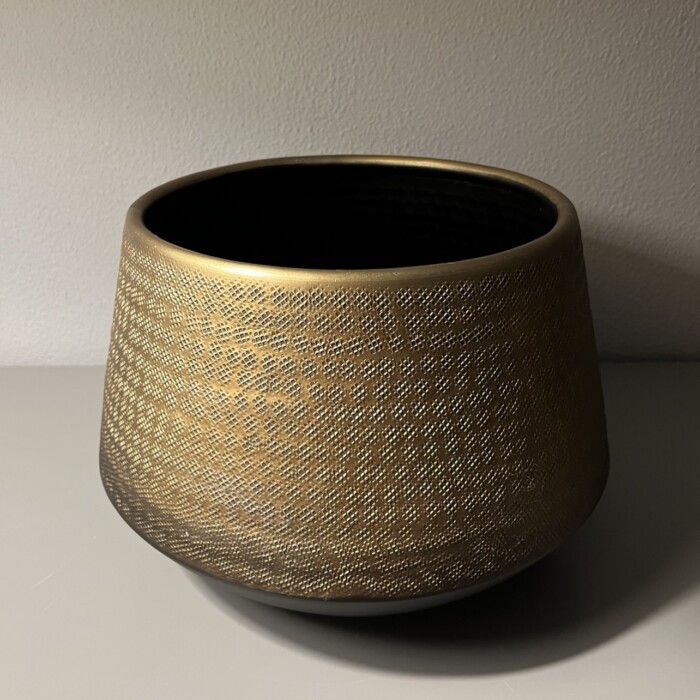 Cachepot nero/oro in metallo - immagine 3