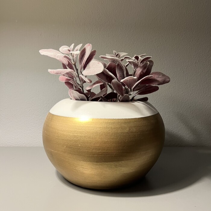 Vaso bianco/oro in ceramica