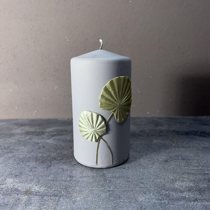 Candela foglie dorate