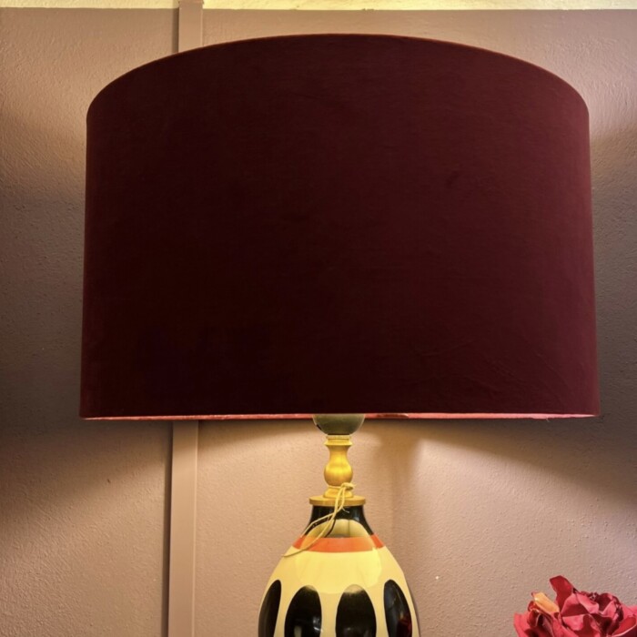 Paralume velluto bordeaux d. 35 - immagine 3