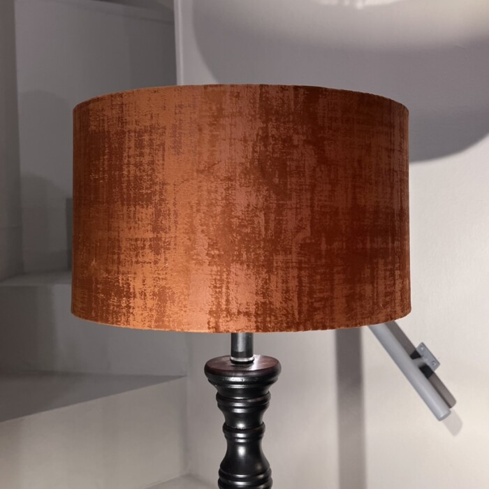 Paralume in velluto arancio d. 35