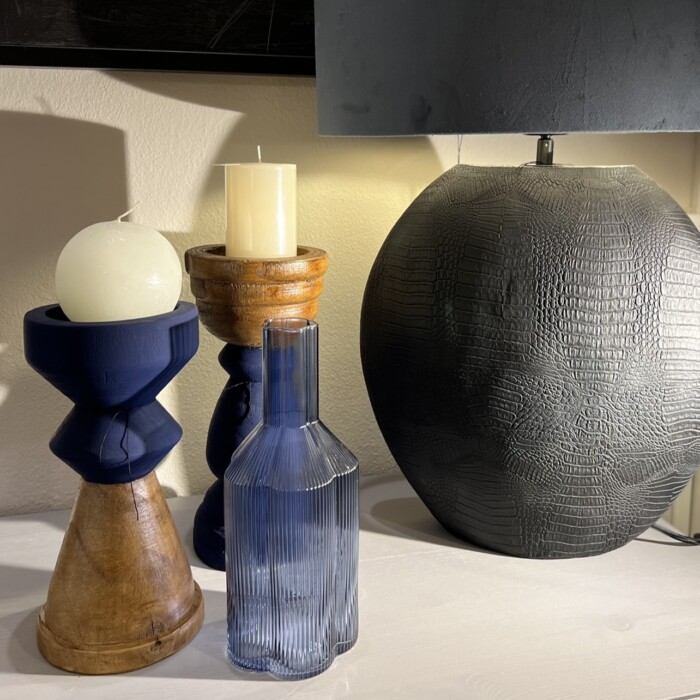 Bottiglia blu in vetro - immagine 2