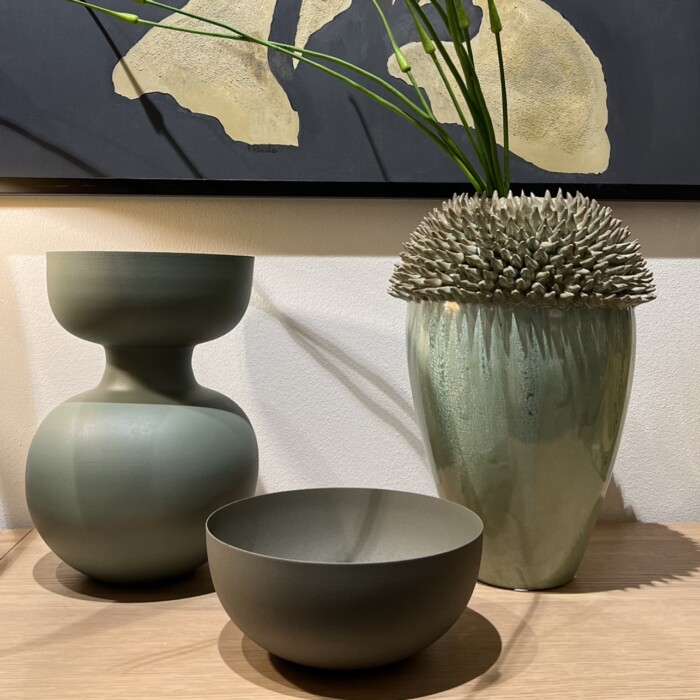 Vaso verde in metallo - immagine 3