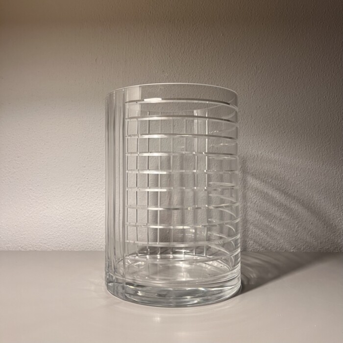 Vaso a righe in vetro