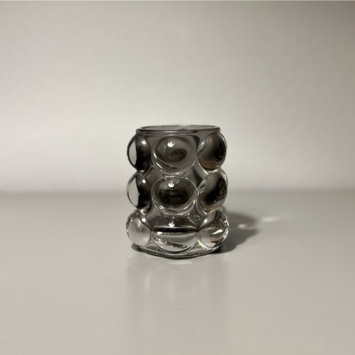 Vasino porta t-light bolle grigio piccolo