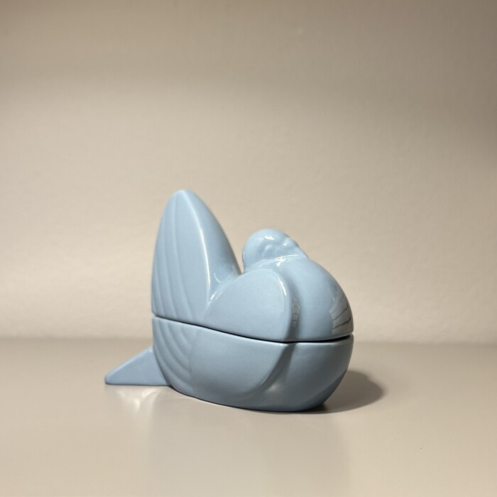 Scatola Piccione Azzurro in Ceramica Italiana