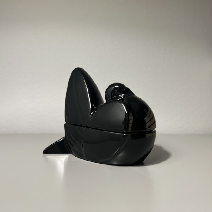 Scatola Piccione Nero in Ceramica Italiana