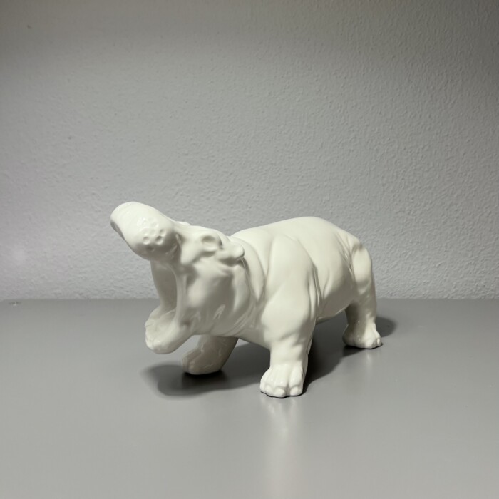 Ippopotamo Bianco in Ceramica Italiana - immagine 3