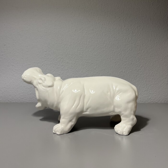Ippopotamo Bianco in Ceramica Italiana - immagine 5