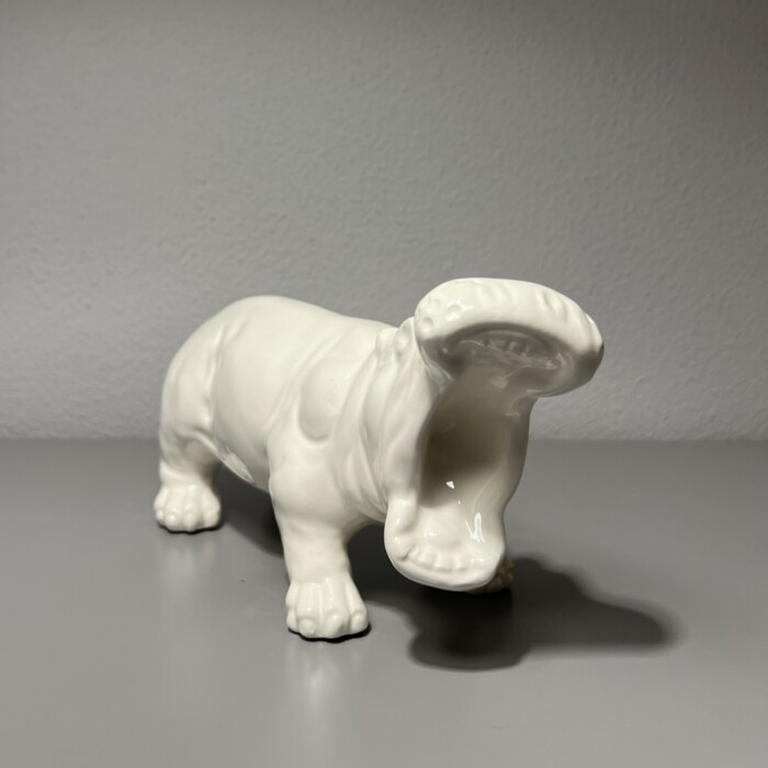 Ippopotamo Bianco in Ceramica Italiana - immagine 4