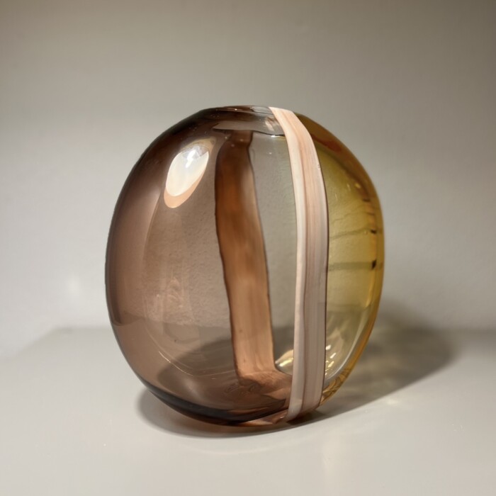 Vaso bicolore ovale in vetro - immagine 4
