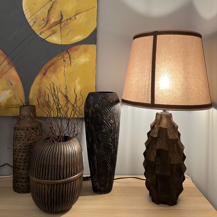 Base lampada in legno handcraft - immagine 2