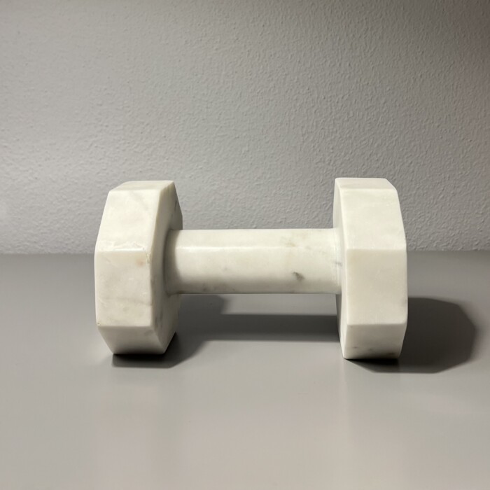 Fermalibro peso bianco in marmo - immagine 3