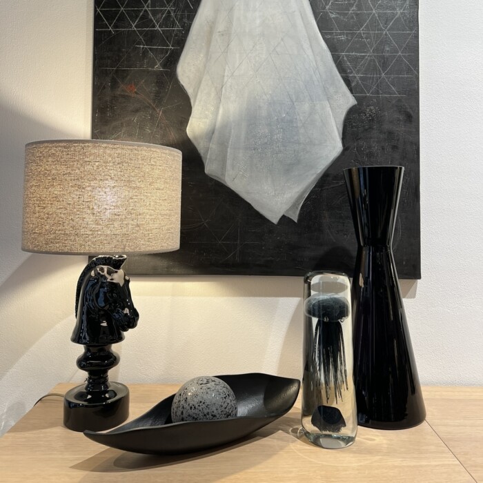 Vaso nero alto in vetro - immagine 2