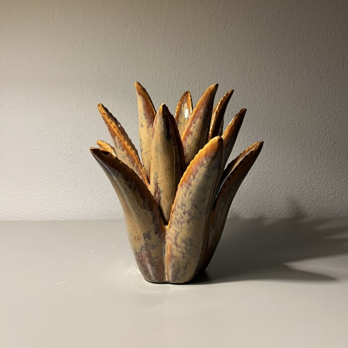 Agave portacandela in ceramica
